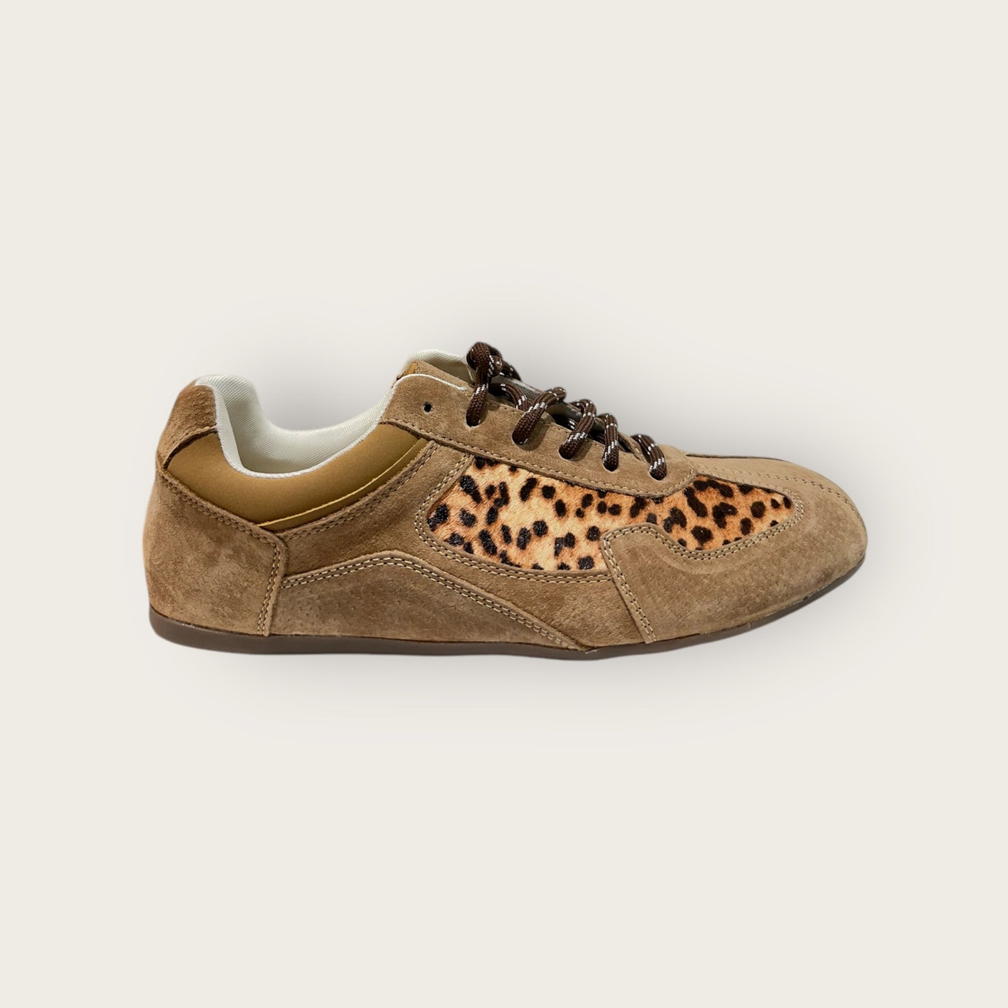 Suede and Haircalf Low-Top Sneakers