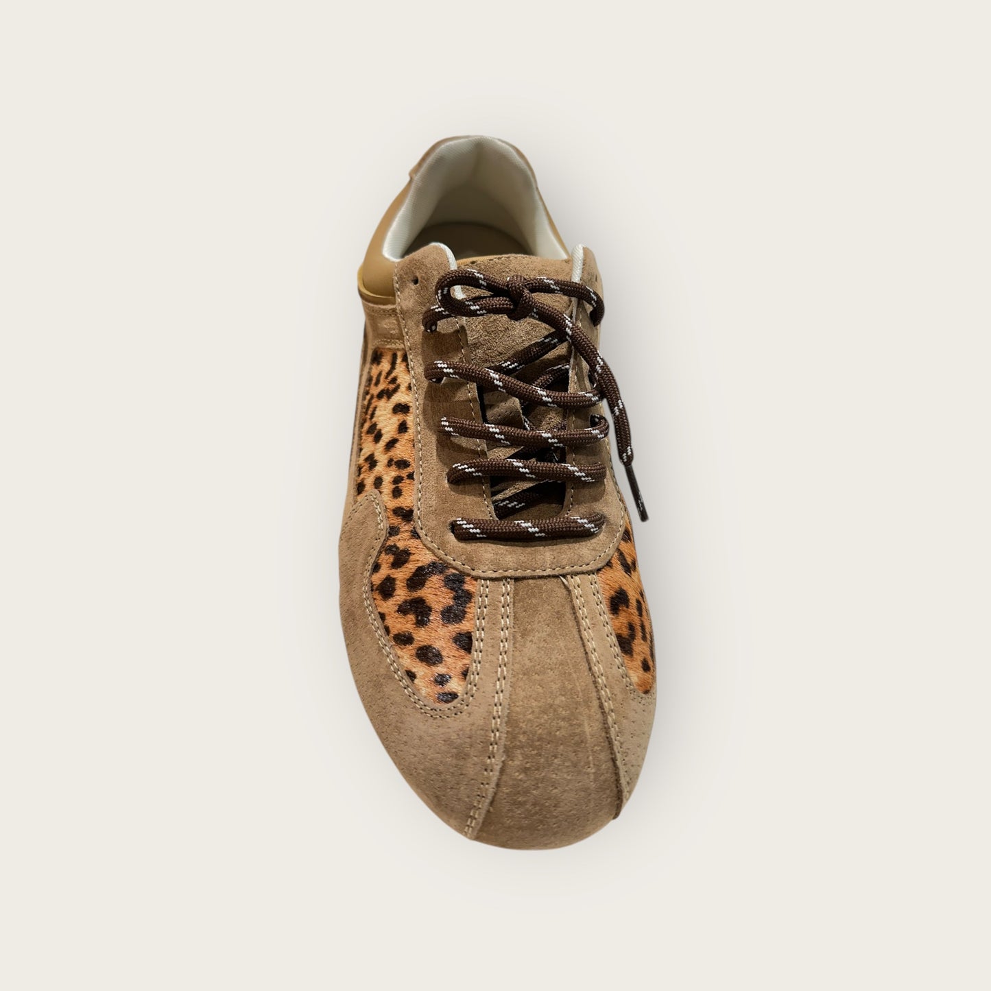 Suede and Haircalf Low-Top Sneakers