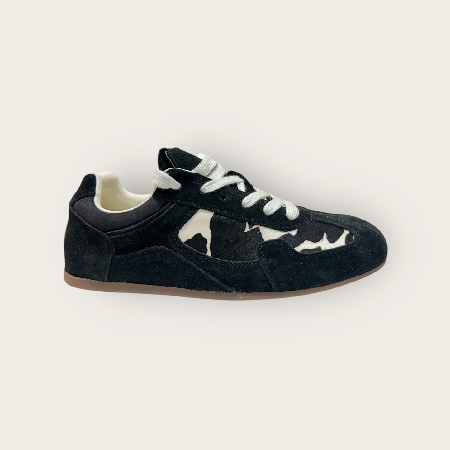 Suede and Haircalf Low-Top Sneakers