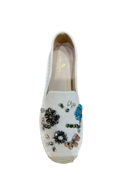 Jeweled Chambray Espadrille Loafers