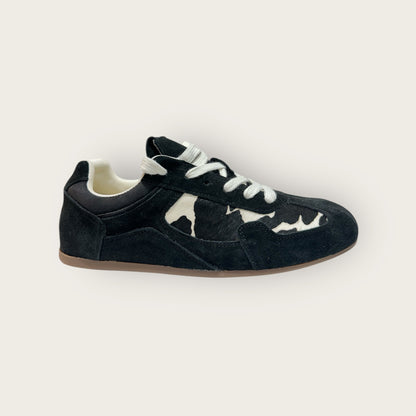 Suede and Haircalf Low-Top Sneakers