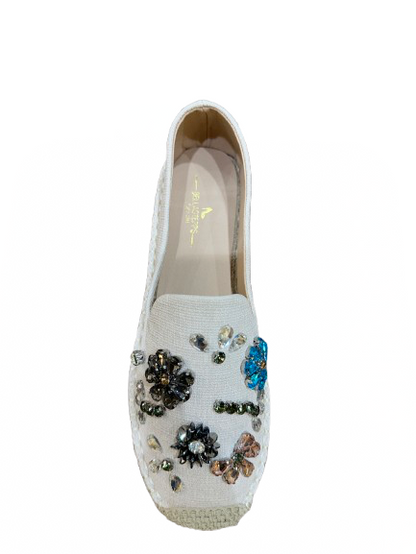 Jeweled Chambray Espadrille Loafers
